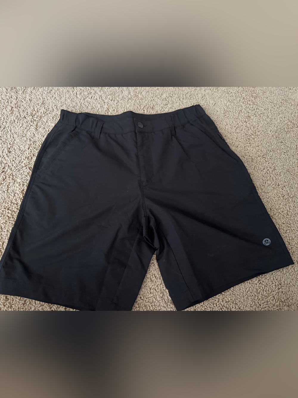 Mondetta Black Flat-Front Performance Shorts